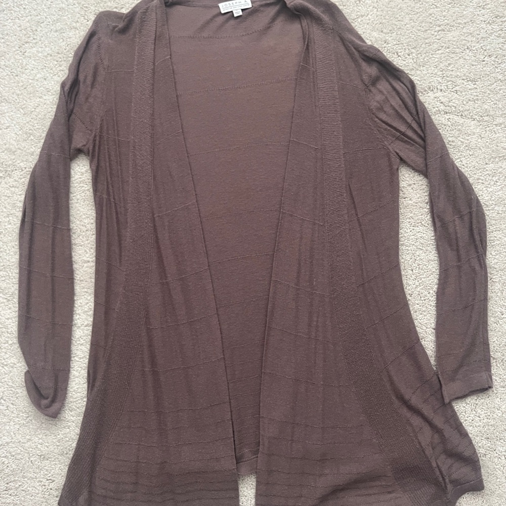 Joseph A Chocolate Open-Front Cardigan